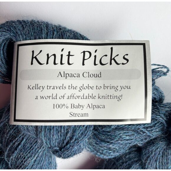 Knit Picks Alpaca Cloud 100% Baby Alpaca Yarn - Stream, Lace Weight, Set of 2 - Picture 2 of 3